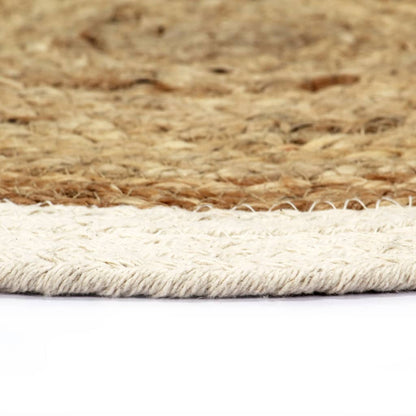 vidaXL Placemats 6 pcs Plain Natural 38 cm Round Jute and Cotton