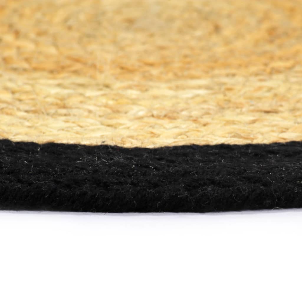 vidaXL Placemats 4 pcs Natural and Black 38 cm Jute and Cotton