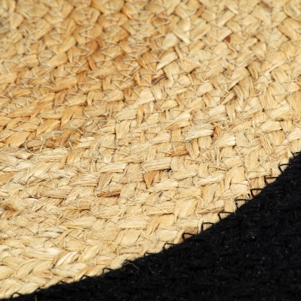 vidaXL Placemats 4 pcs Natural and Black 38 cm Jute and Cotton