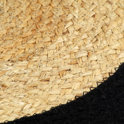 vidaXL Placemats 4 pcs Natural and Black 38 cm Jute and Cotton