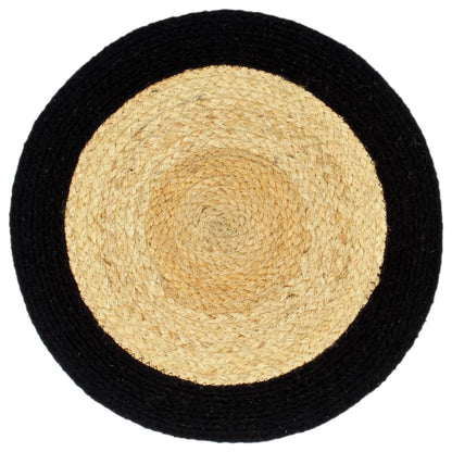 vidaXL Placemat | Set of 6 | Natural and Black | 70% Jute, 30% Cotton | 38 cm
