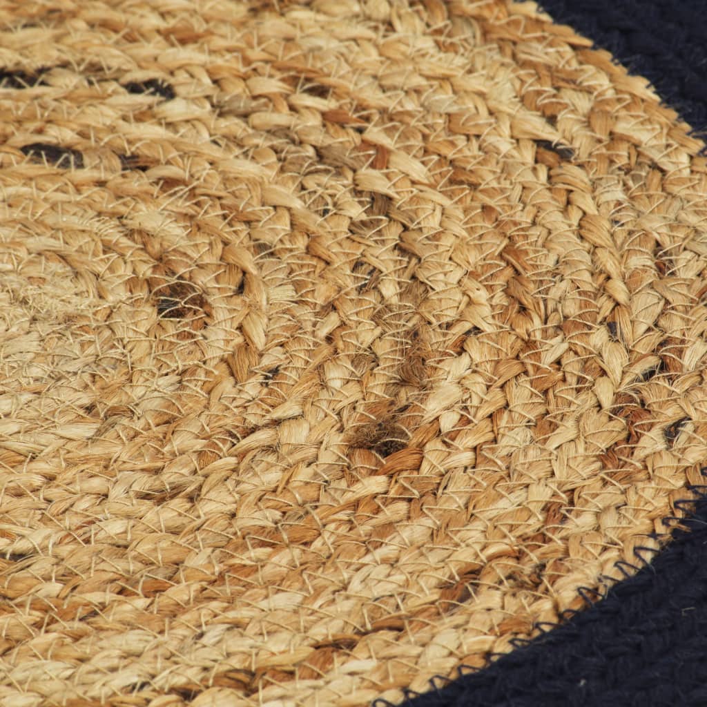 vidaXL Placemats 4 pcs Natural and Navy Blue 38 cm Jute and Cotton