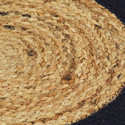 vidaXL Placemats 4 pcs Natural and Navy Blue 38 cm Jute and Cotton