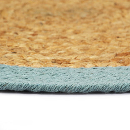 vidaXL Placemats 6 pcs Natural and Green 38 cm Jute and Cotton