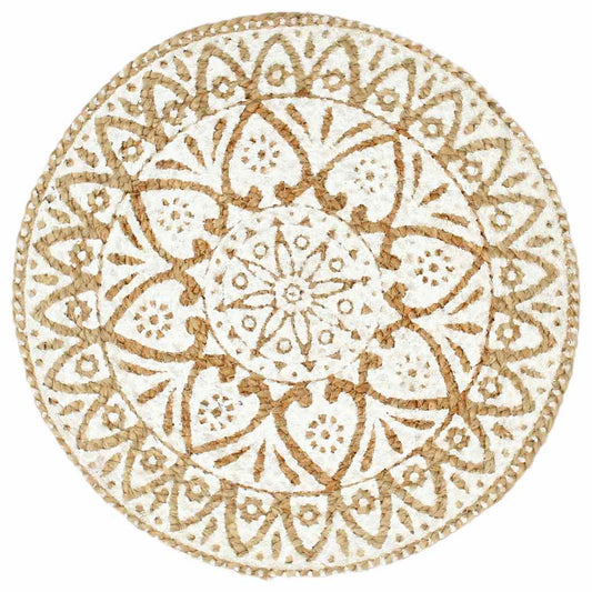 133866 vidaXL Placemats 4 pcs White 38 cm Round Jute