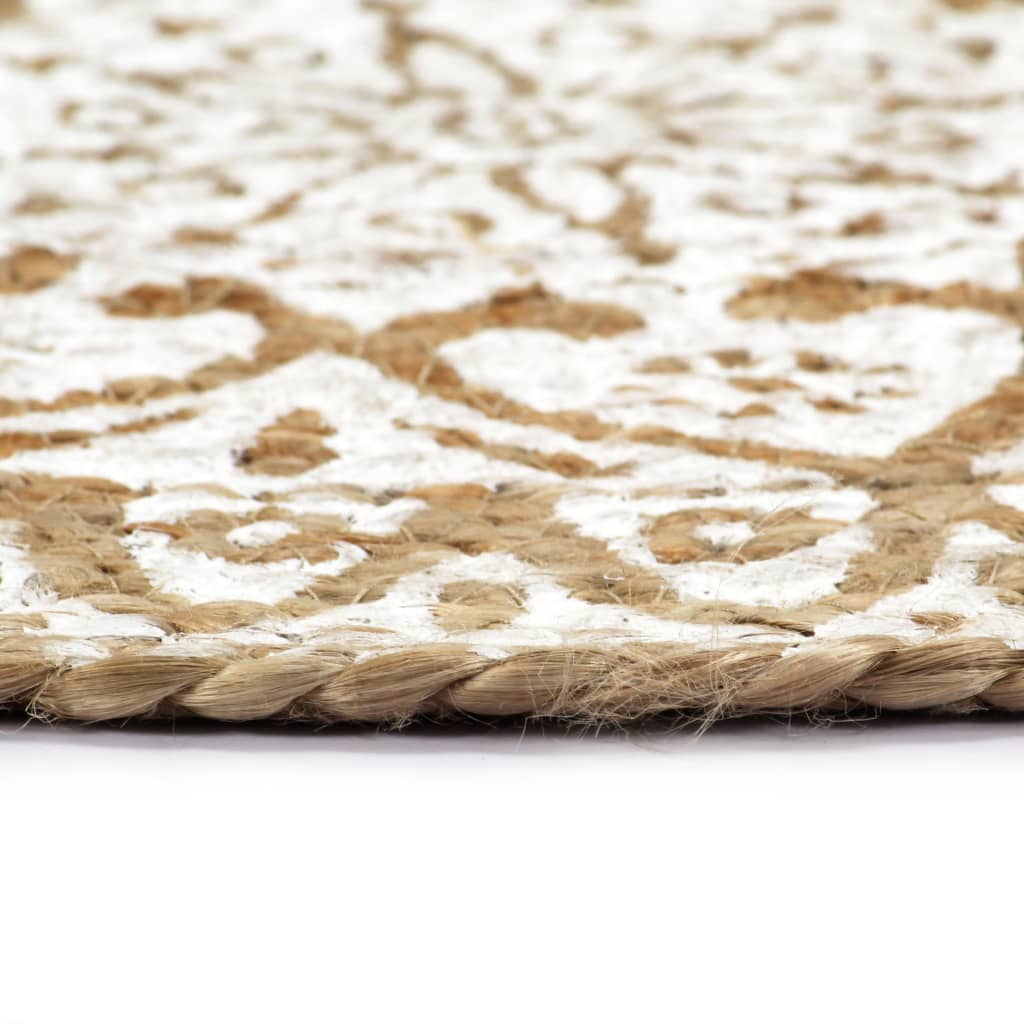 vidaXL Placemats 6 pcs White 38 cm Round Jute