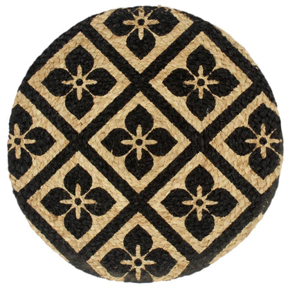 vidaXL Placemats 4 pcs Black 38 cm Round Jute
