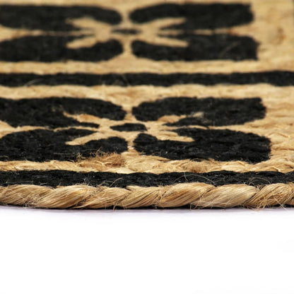 vidaXL Placemats 4 pcs Black 38 cm Round Jute