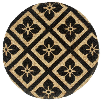 vidaXL Placemat | Set of 6 | Black | Jute | 38 cm diameter | Non-slip | Placemat