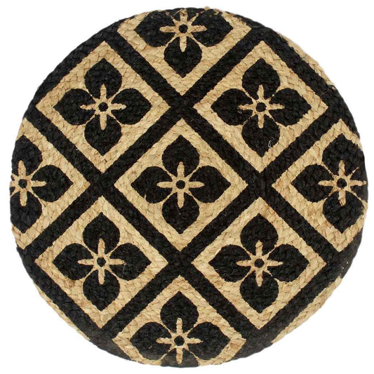 133869 vidaXL Placemats 6 pcs Black 38 cm Round Jute