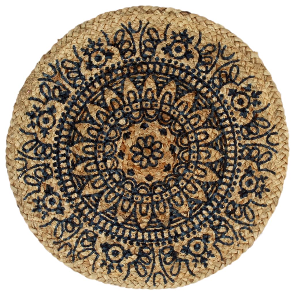 vidaXL Placemats 4 pcs Dark Blue 38 cm Round Jute