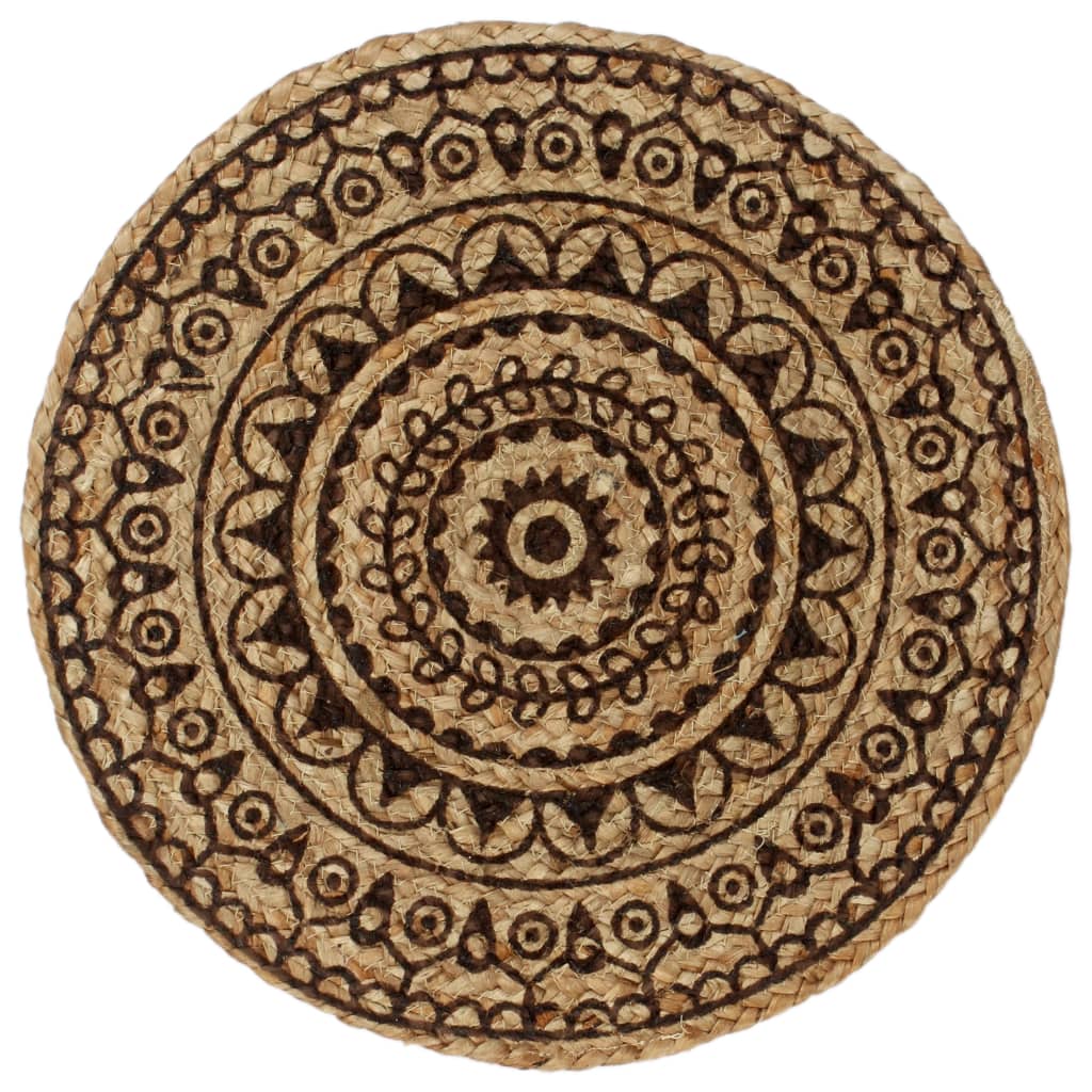 vidaXL Placemats 4 pcs Dark Brown 38 cm Round Jute
