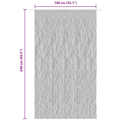 133908 vidaXL Macrame Curtain 140x240 cm Cotton