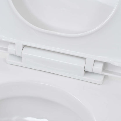 vidaXL Wall-Hung Toilet with Concealed Cistern Ceramic White