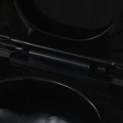 vidaXL Wall-Hung Toilet with Concealed Cistern Ceramic Black