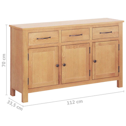 vidaXL Sideboard Brown 112 x 33.5 x 70 cm Solid oak wood