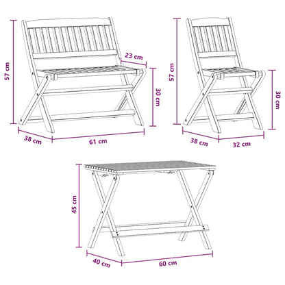 vidaXL 4 Piece Outdoor Dining Set for Children Solid Eucalyptus Wood
