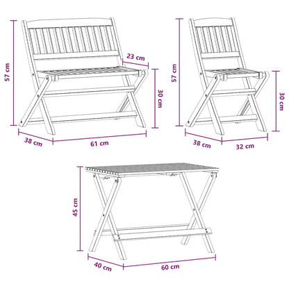 vidaXL Dining Set | Natural wood | Solid eucalyptus wood | Children's size