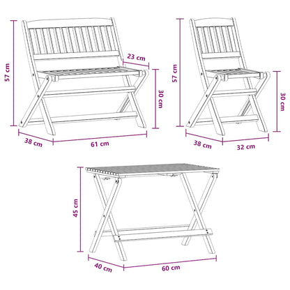 vidaXL Dining Set | Natural wood | Solid eucalyptus wood | Children's size