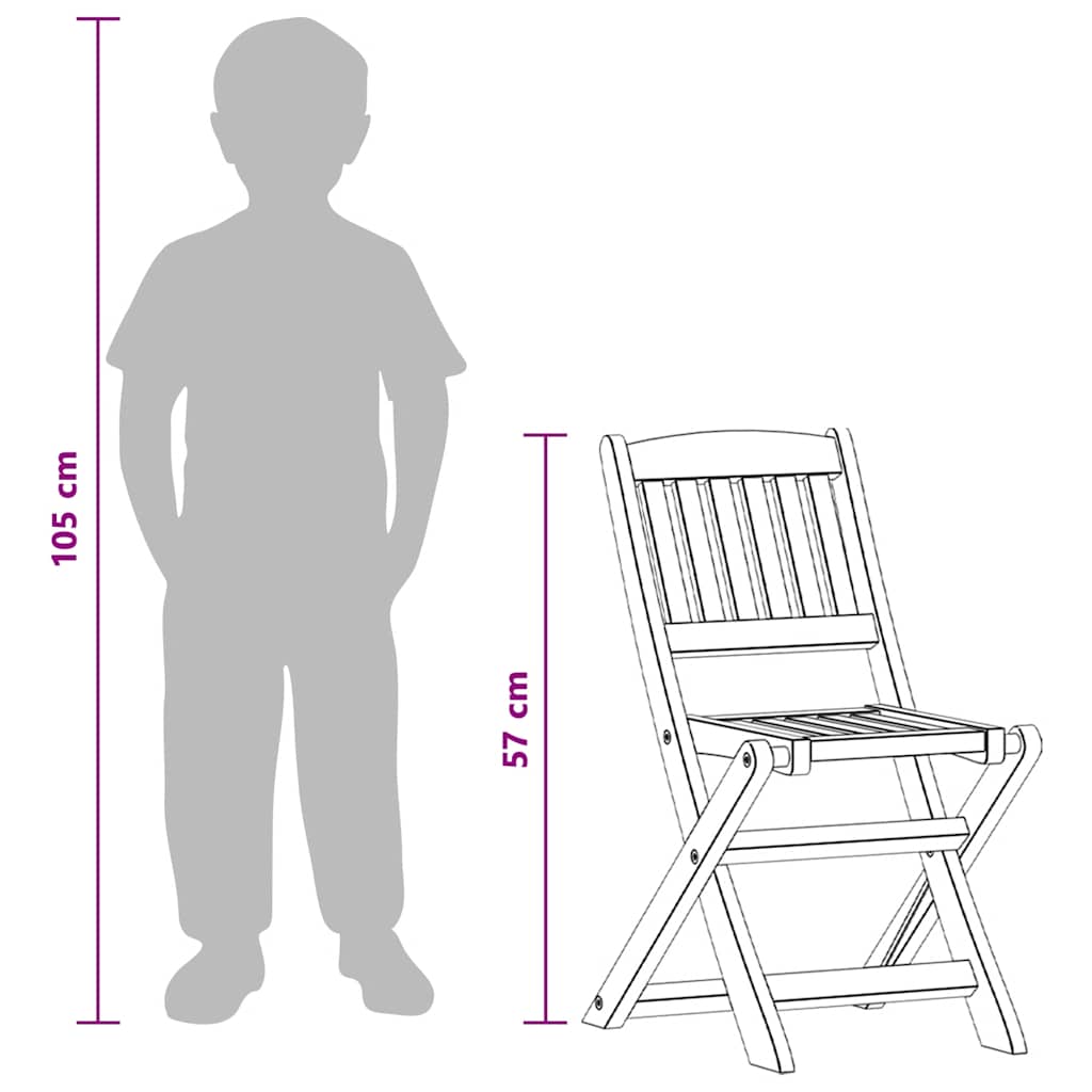 vidaXL Dining Set | Natural wood | Solid eucalyptus wood | Children's size