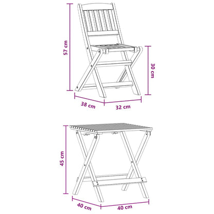 vidaXL 3 Piece Bistro Set for Children Solid Eucalyptus Wood