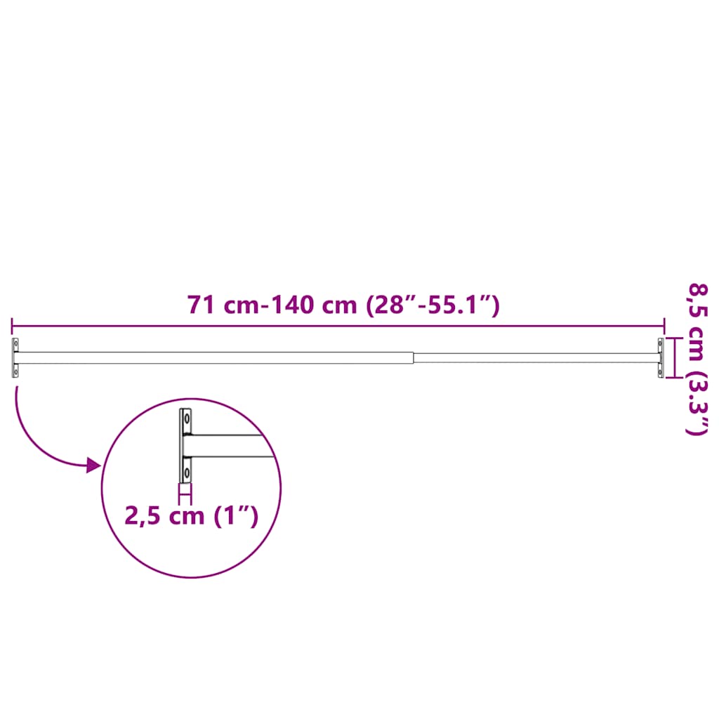 vidaXL Adjustable Security Window Bars 3 pcs 710-1200 mm