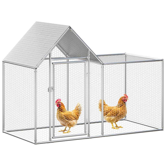 vidaXL Chicken Coop 2x1x1.5 m Galvanised Steel