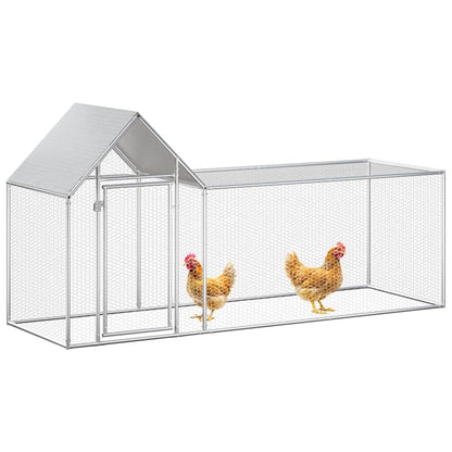144554 vidaXL Chicken Coop 3x1x1,5 m Galvanised Steel