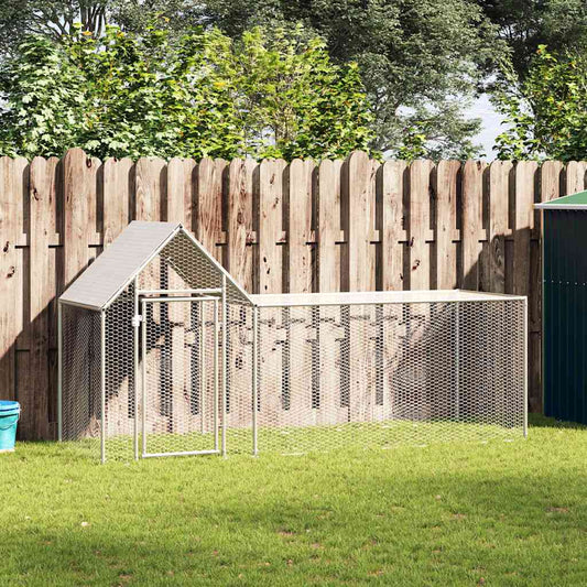 144554 vidaXL Chicken Coop 3x1x1,5 m Galvanised Steel