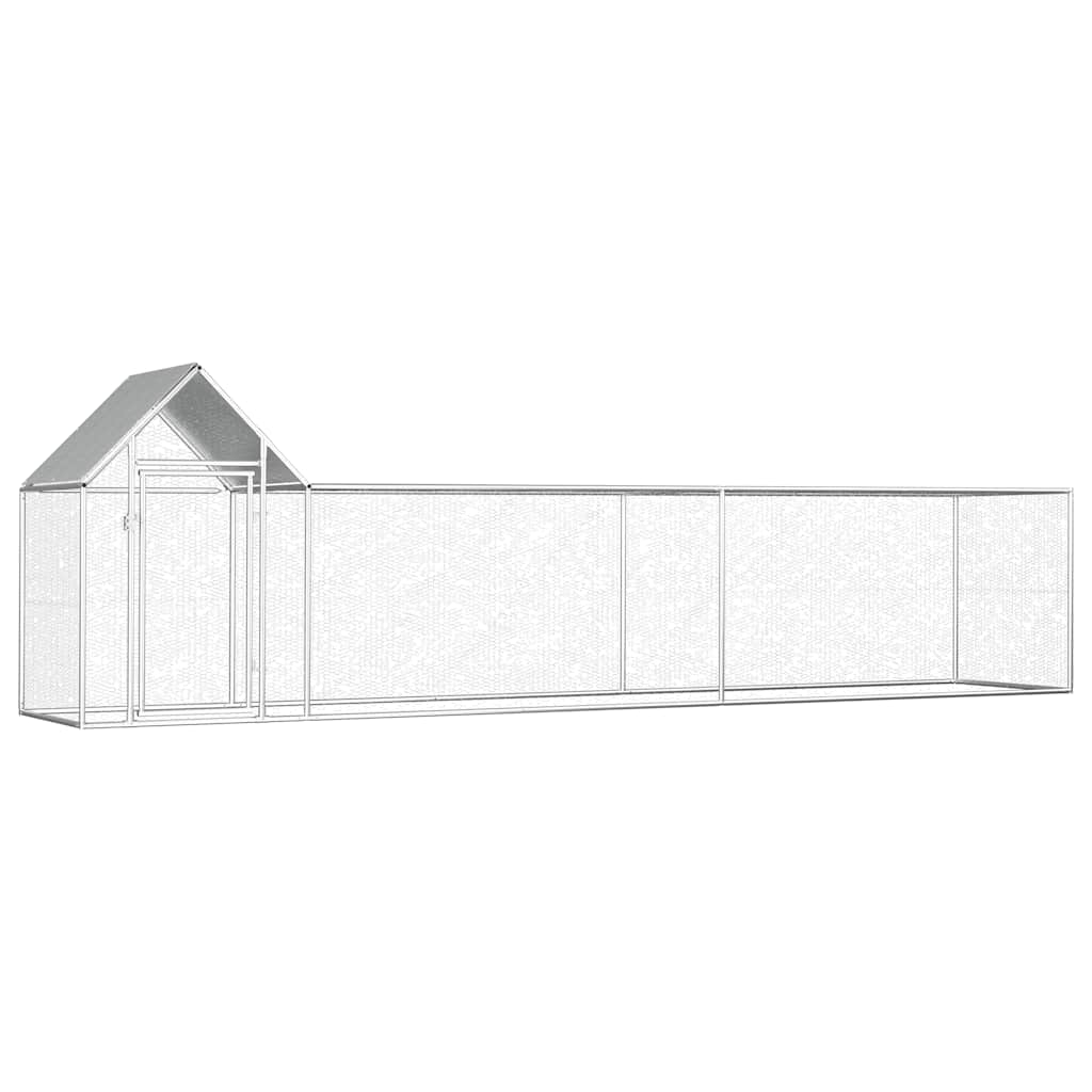 144555 vidaXL Chicken Coop 5x1x1,5 m Galvanised Steel