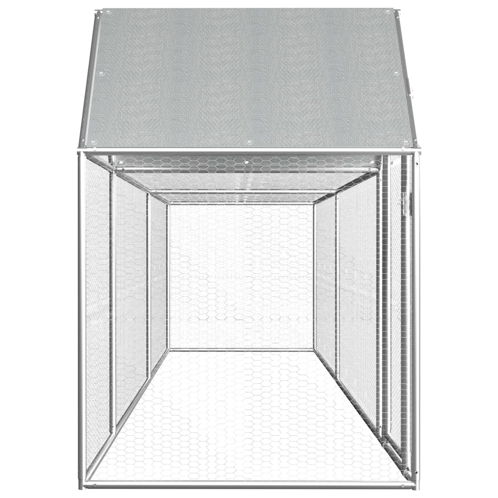 vidaXL Chicken Coop 5x1x1.5 m Galvanised Steel