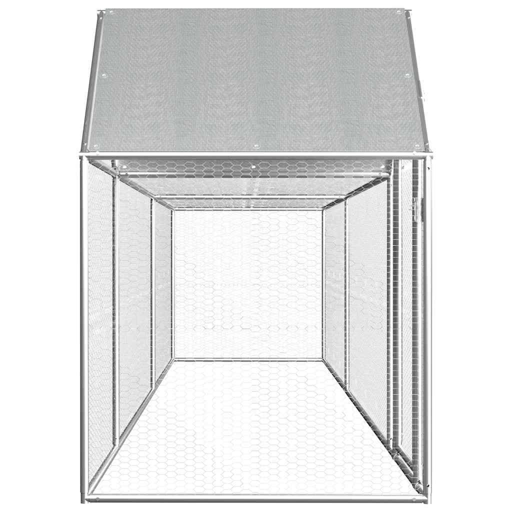144555 vidaXL Chicken Coop 5x1x1,5 m Galvanised Steel