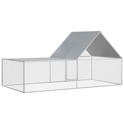 vidaXL Chicken Coop 4x2x2 m Galvanised Steel