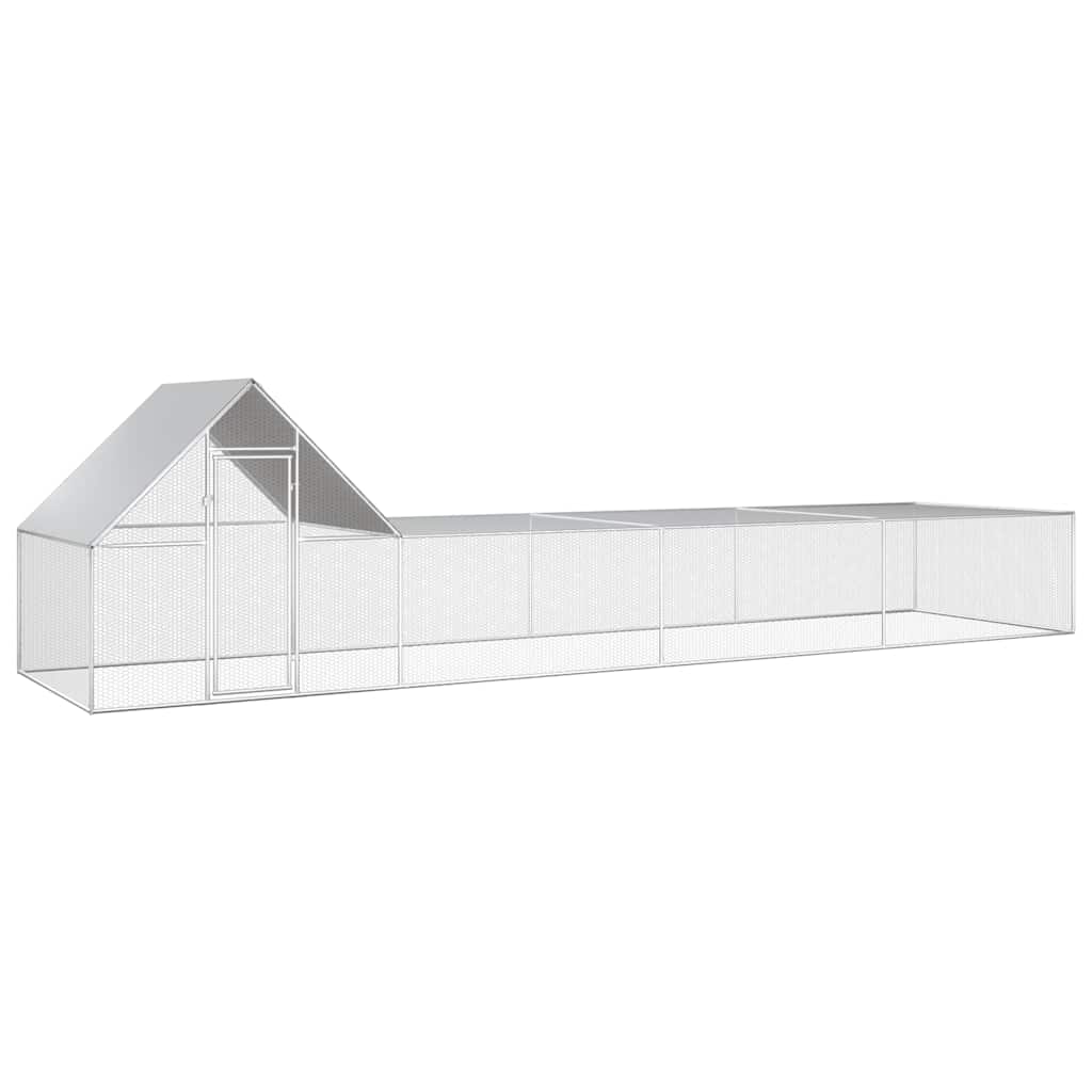 144558 vidaXL Chicken Coop 8x2x2 m Galvanised Steel