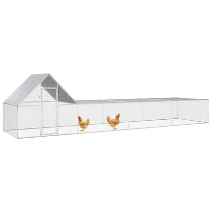 144558 vidaXL Chicken Coop 8x2x2 m Galvanised Steel
