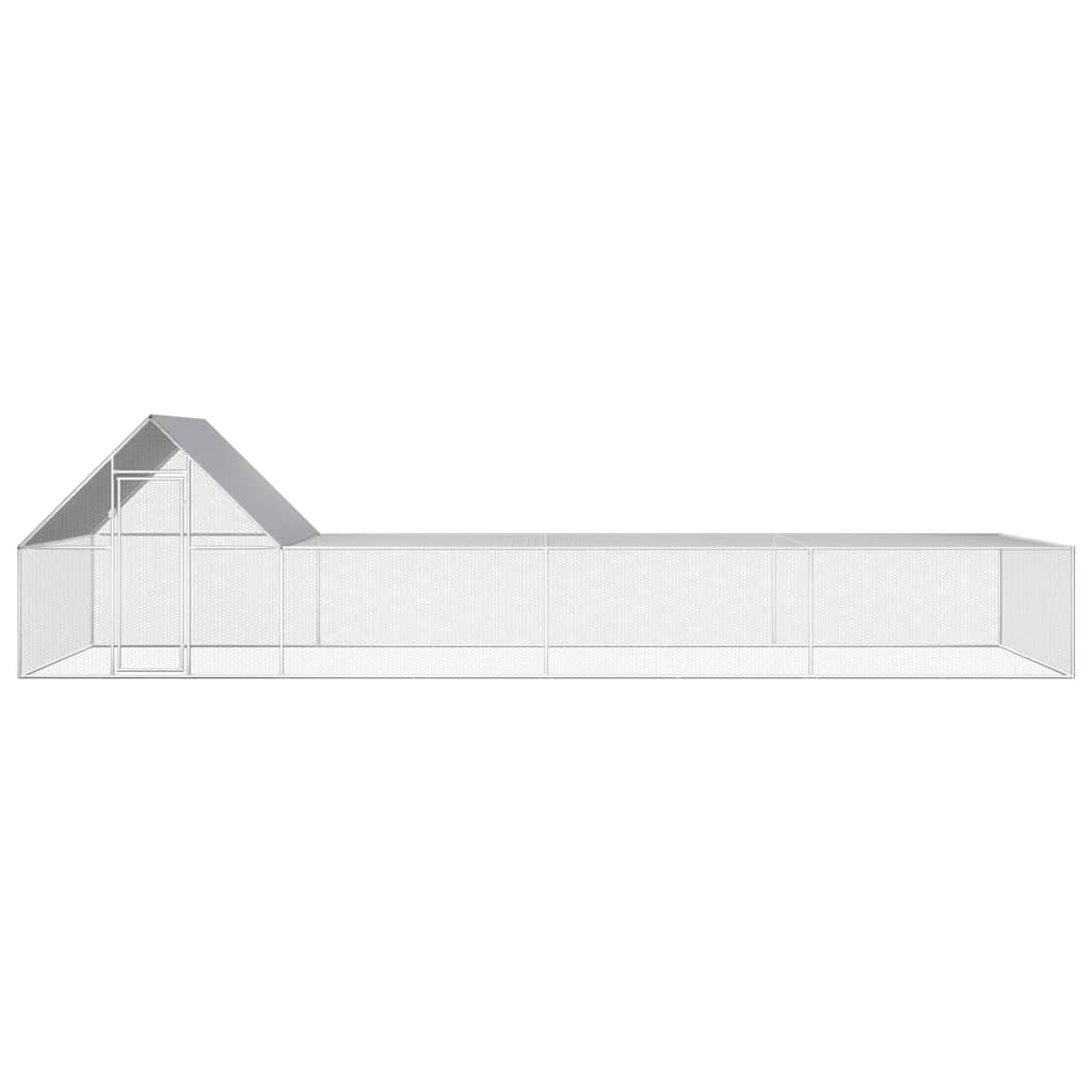 144558 vidaXL Chicken Coop 8x2x2 m Galvanised Steel