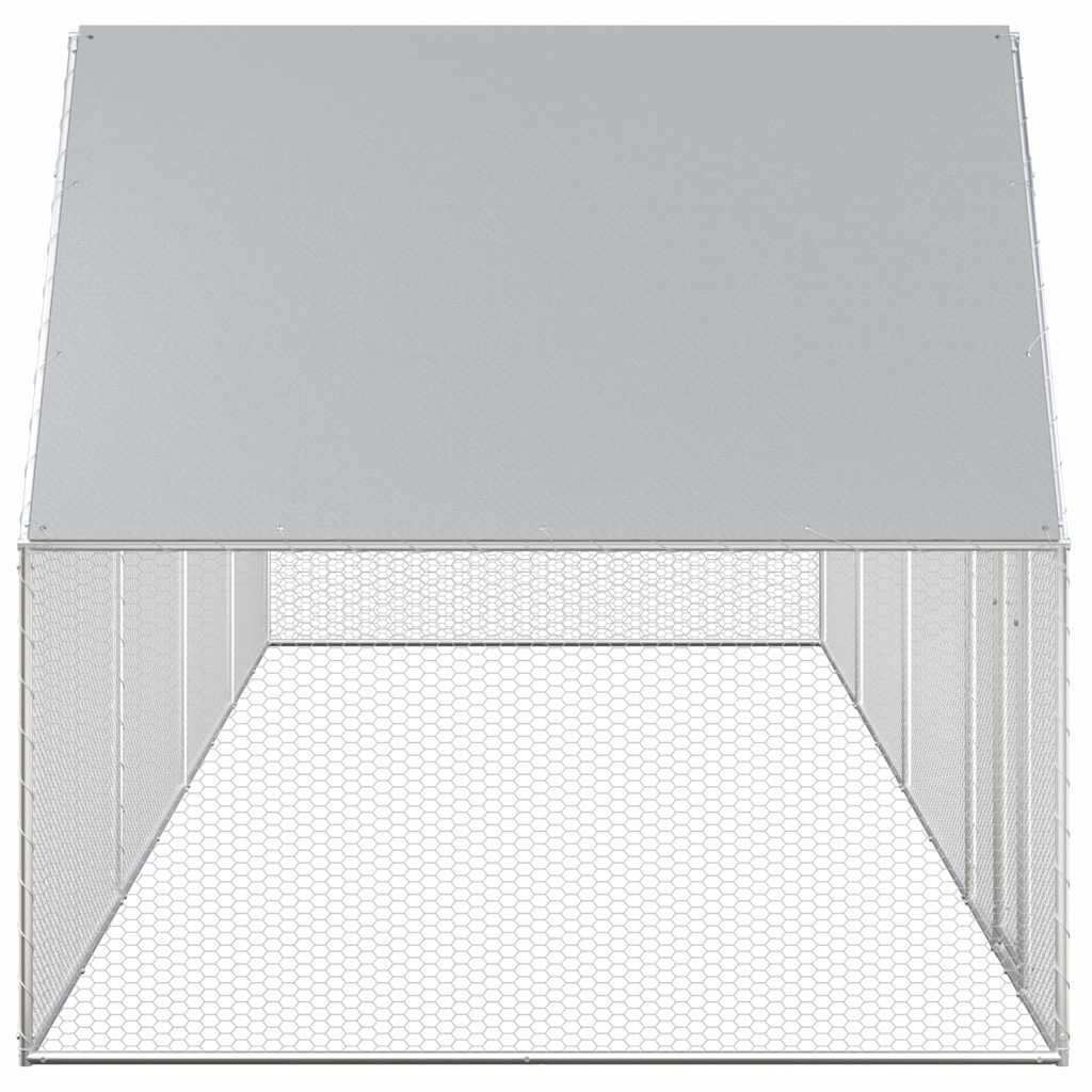 144558 vidaXL Chicken Coop 8x2x2 m Galvanised Steel