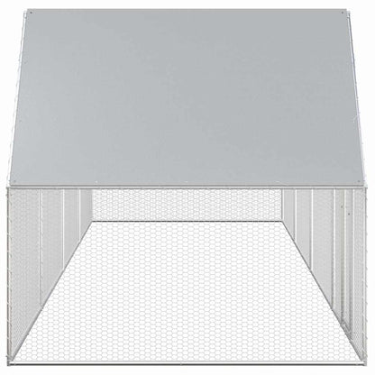 144558 vidaXL Chicken Coop 8x2x2 m Galvanised Steel