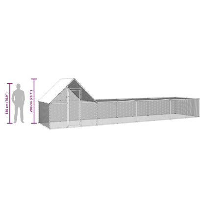vidaXL Chicken Coop 8x2x2 m Galvanised Steel