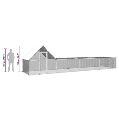 144558 vidaXL Chicken Coop 8x2x2 m Galvanised Steel
