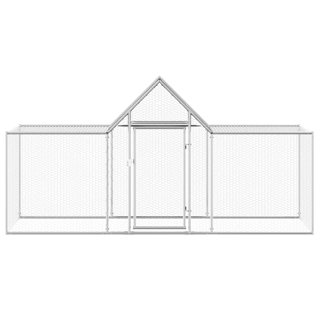 vidaXL Chicken Coop 3x1x1.5 m Galvanised Steel