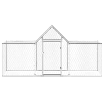vidaXL Chicken Coop 3x1x1.5 m Galvanised Steel