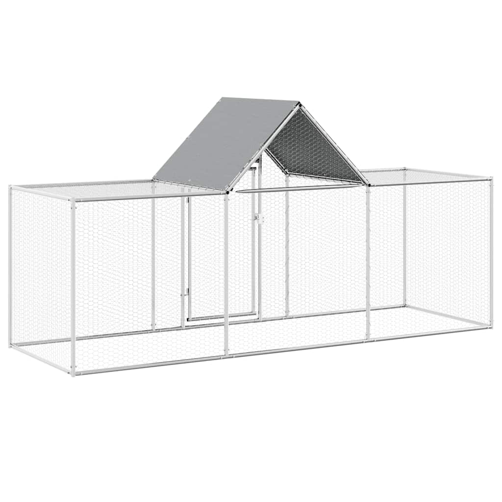 vidaXL Chicken Coop 3x1x1.5 m Galvanised Steel