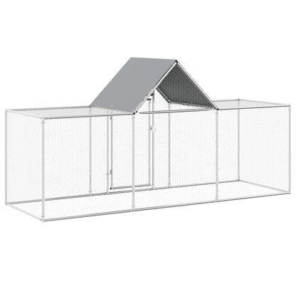 vidaXL Chicken Coop 3x1x1.5 m Galvanised Steel