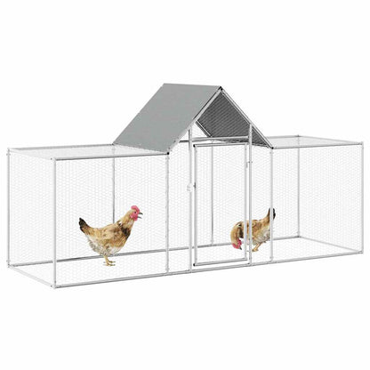 vidaXL Chicken Coop 3x1x1.5 m Galvanised Steel
