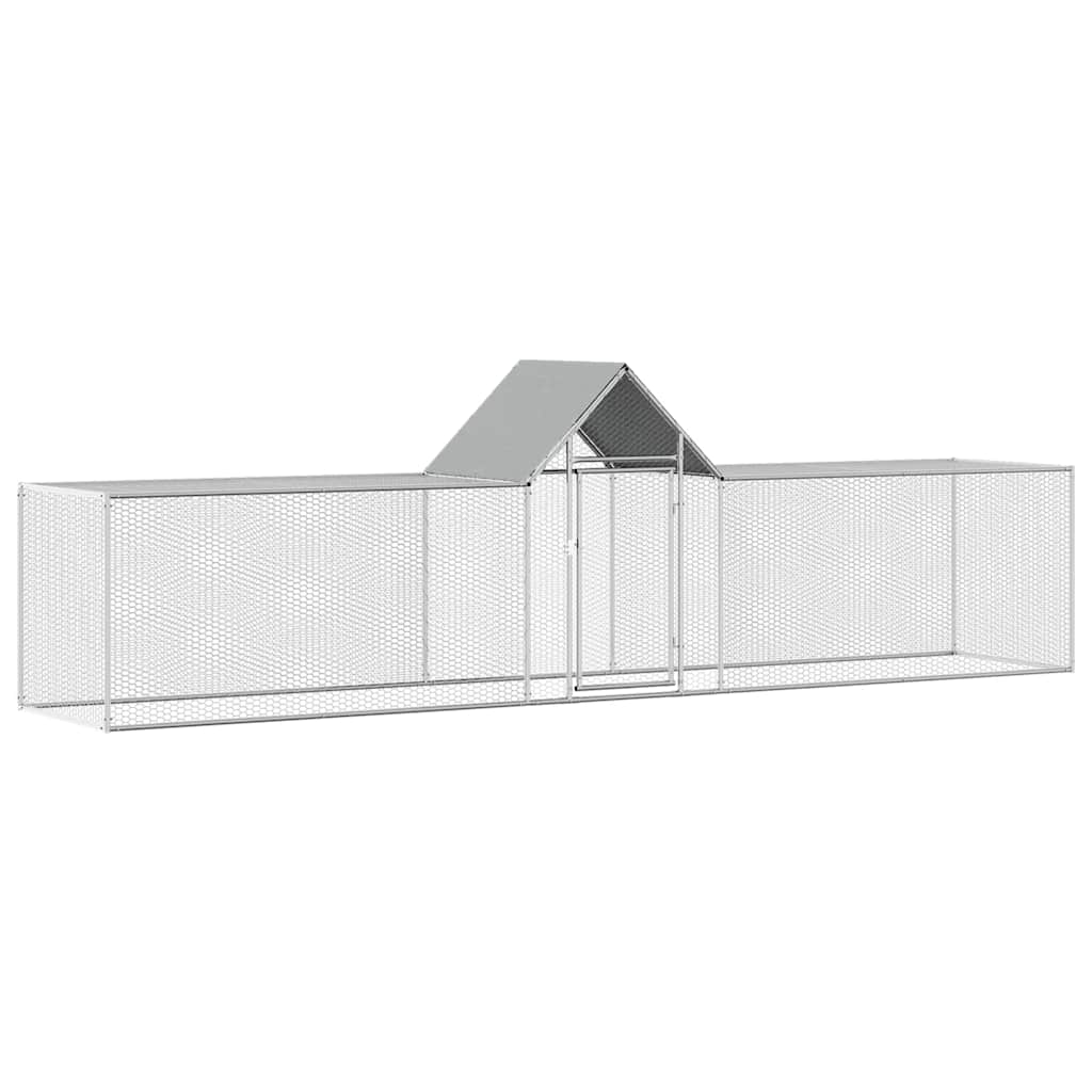 vidaXL Chicken Coop 5x1x1.5 m Galvanised Steel