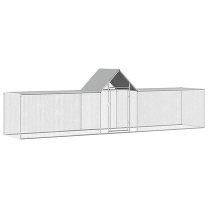 vidaXL Chicken Coop 5x1x1.5 m Galvanised Steel