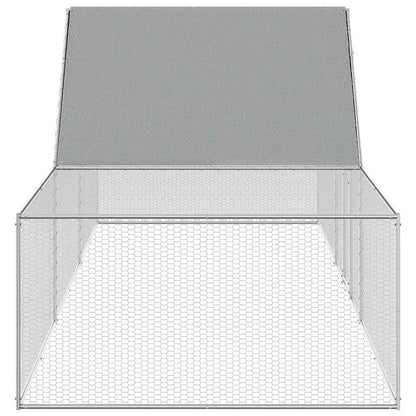 vidaXL Chicken Coop 5x1x1.5 m Galvanised Steel