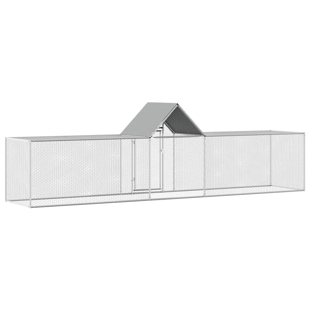 vidaXL Chicken Coop 5x1x1.5 m Galvanised Steel