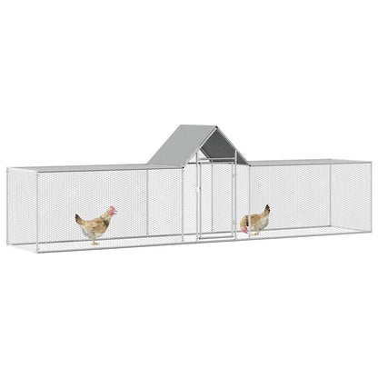 vidaXL Chicken Coop 5x1x1.5 m Galvanised Steel